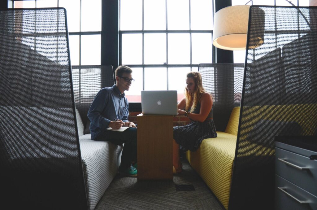 an HR meeting taking place at a small business